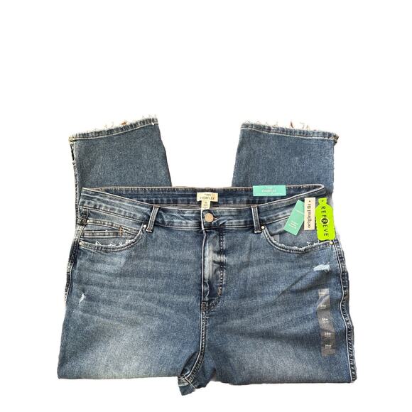 NWT MAURICES EVERFLEX Sz 24W SHORT Slim Straight Ankle High-Rise Jeans PLUS - Picture 1 of 8